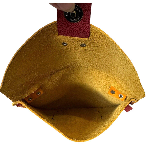 Handmade Stitched Snake Print Leather Crossbody Shoulder Bag NWT - Picture 5 of 8